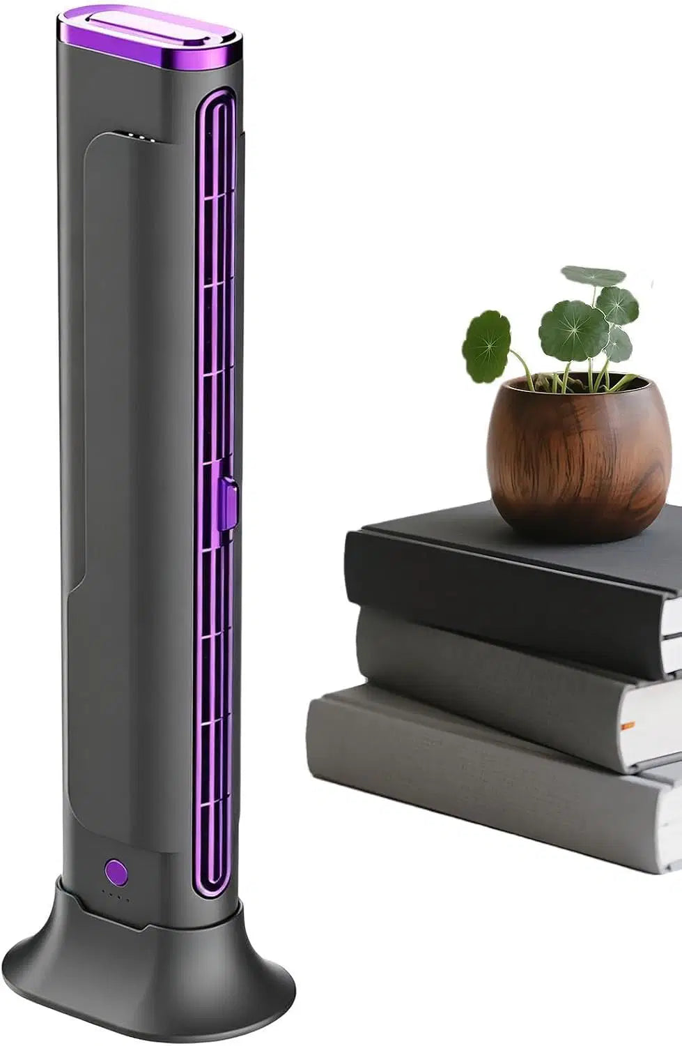Small Portable Air Conditioner – Compact Portable Rechargeable USB Bladeless Tower Fan for Office, Home, Car, Camping, Interior, Travel, Motorhome, Garage