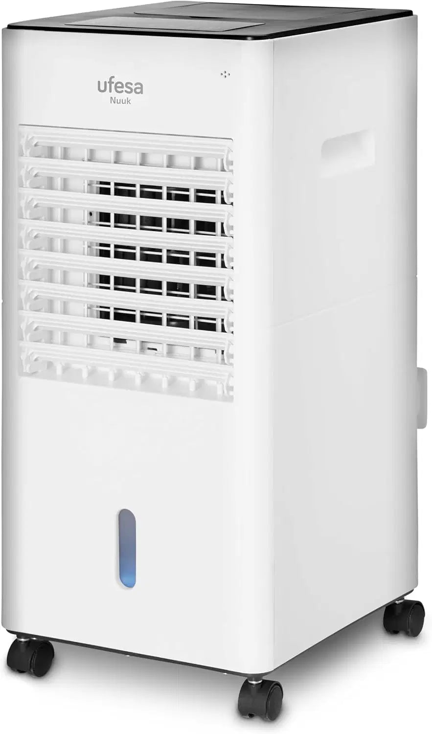 Ufesa CL604 Mobile Air Conditioner, 3-in-1 Cooling Function, Ionized and Fan, 65W, 3 Speed, 3 Modes, Touch Screen, 5L Tank, 12H Timer, Washable Filter, Remote Control