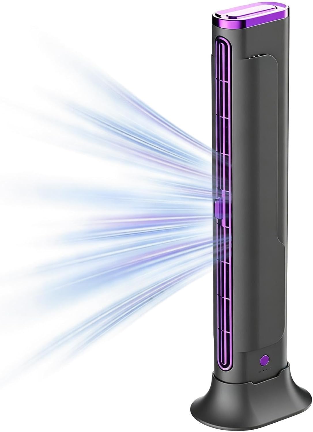 Small Portable Air Conditioner – Compact Portable Rechargeable USB Bladeless Tower Fan for Office, Home, Car, Camping, Interior, Travel, Motorhome, Garage