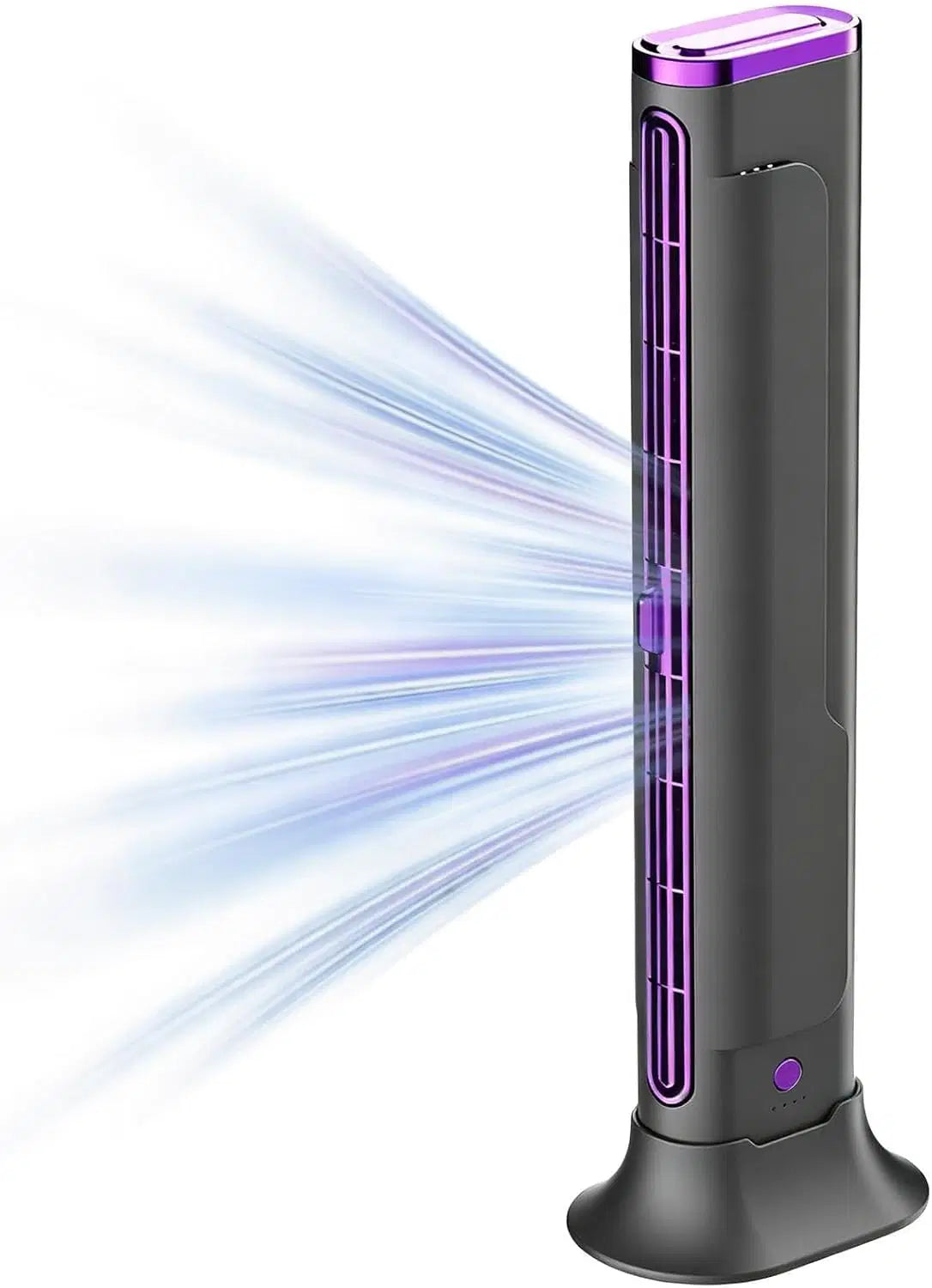 Small Portable Air Conditioner – Compact Portable Rechargeable USB Bladeless Tower Fan for Office, Home, Car, Camping, Interior, Travel, Motorhome, Garage