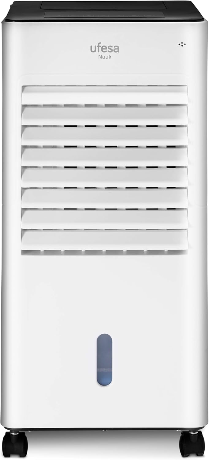 Ufesa CL604 Mobile Air Conditioner, 3-in-1 Cooling Function, Ionized and Fan, 65W, 3 Speed, 3 Modes, Touch Screen, 5L Tank, 12H Timer, Washable Filter, Remote Control