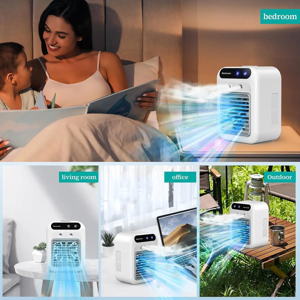 Silent Mobile Air Conditioner, 500ml Portable Air Cooler, Mini Air Conditioner, Portable Air Conditioner Suitable for Home, Office and Camping