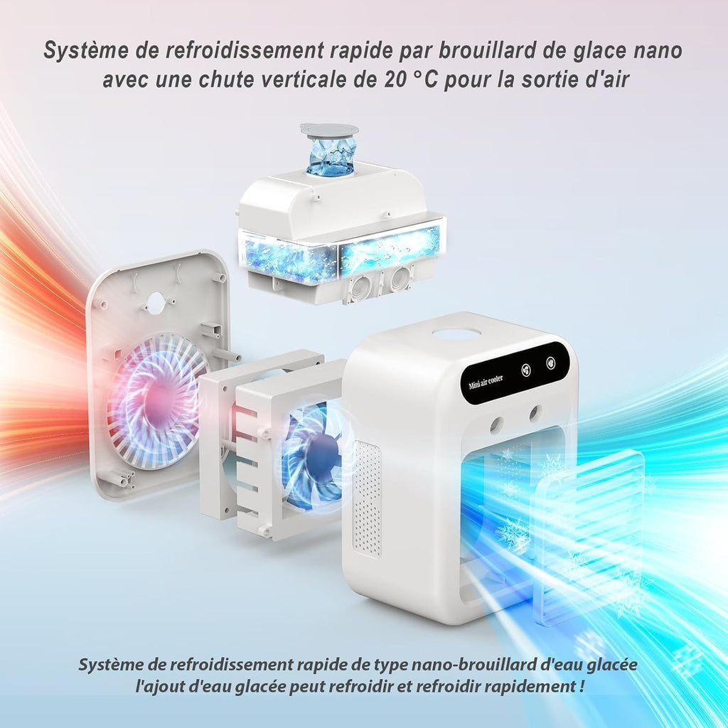 Silent Mobile Air Conditioner, 500ml Portable Air Cooler, Mini Air Conditioner, Portable Air Conditioner Suitable for Home, Office and Camping