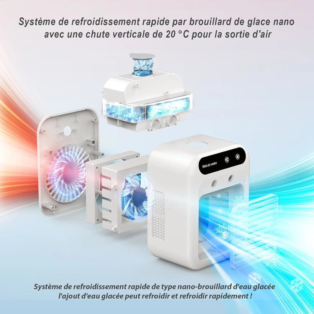 Silent Mobile Air Conditioner, 500ml Portable Air Cooler, Mini Air Conditioner, Portable Air Conditioner Suitable for Home, Office and Camping