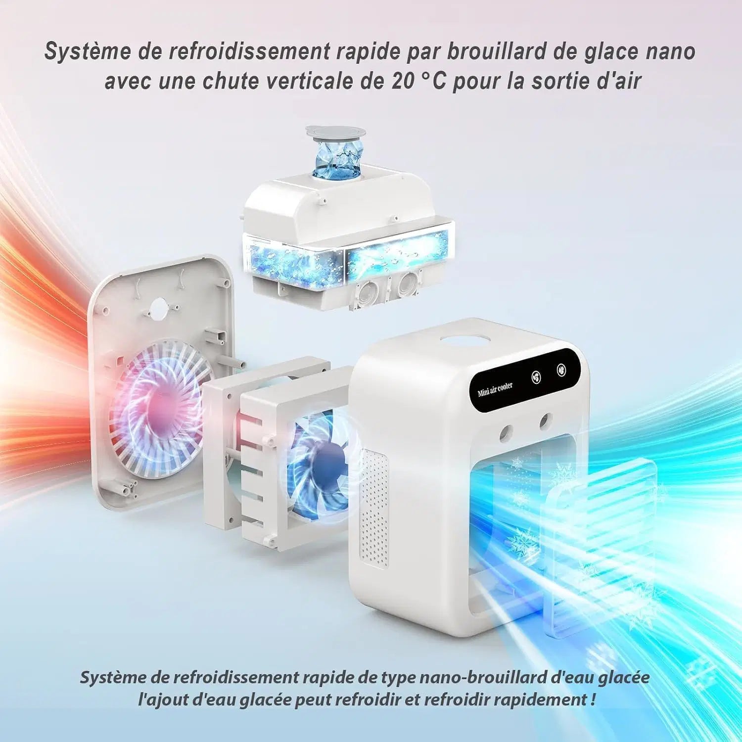 Silent Mobile Air Conditioner, 500ml Portable Air Cooler, Mini Air Conditioner, Portable Air Conditioner Suitable for Home, Office and Camping