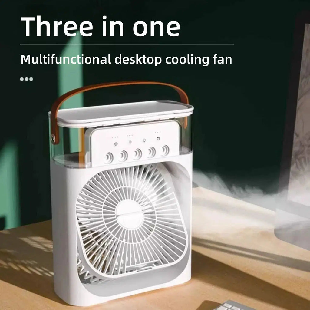 Mini Ventilateur Climatiseur 3-en-1 avec LED & Humidificateur
