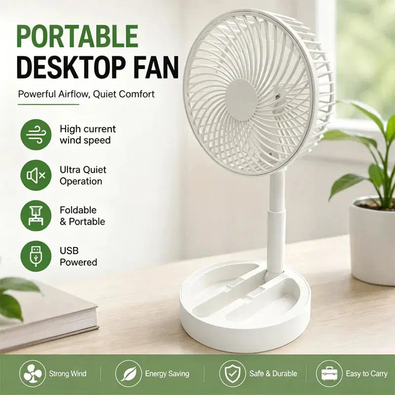 Ventilateur de Bureau USB Premium – Silencieux & Portable